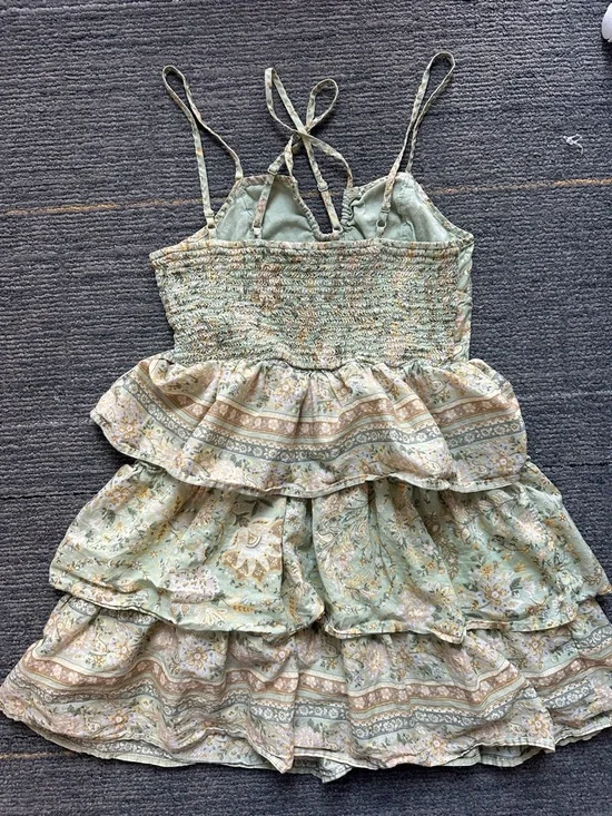 Abercrombie & Fitch Sage Green Floral Smocked Sundress - Picture 2 of 3